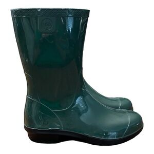 UGG Womens Raana Green Waterproof Round Toe Mid Calf Comfort Rain Boots Sz US 6